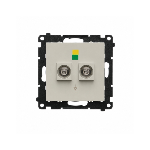 Simon 55 Gniazdo ekwipotencjalne podwójne kaszmirowy TGEK2.01/142