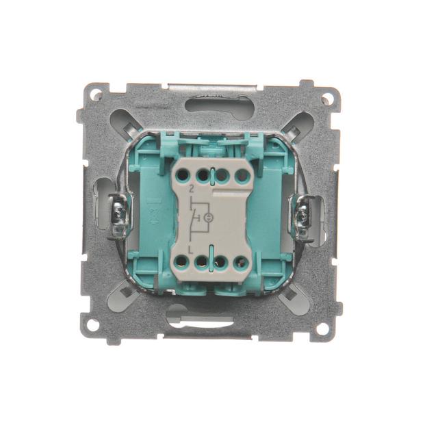 Simon Basic Przycisk dzwonek z podświetleniem LED 10A szybkozłączka srebrny mat