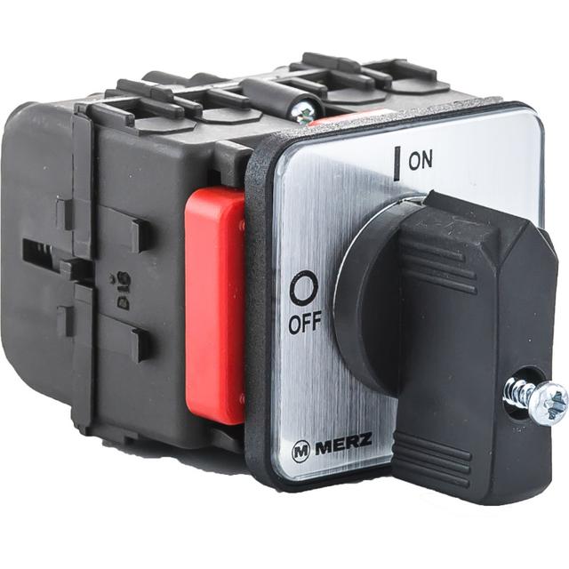 Rozłącznik krzywkowy 0-1 16A 2P tablicowy pokrętło małe czarne bez blokady IP55