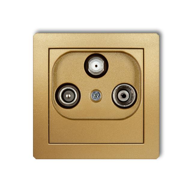 DECO Mechanizm gniazda abonenckiego RTV-SAT końcowego 1,5dB złoty
