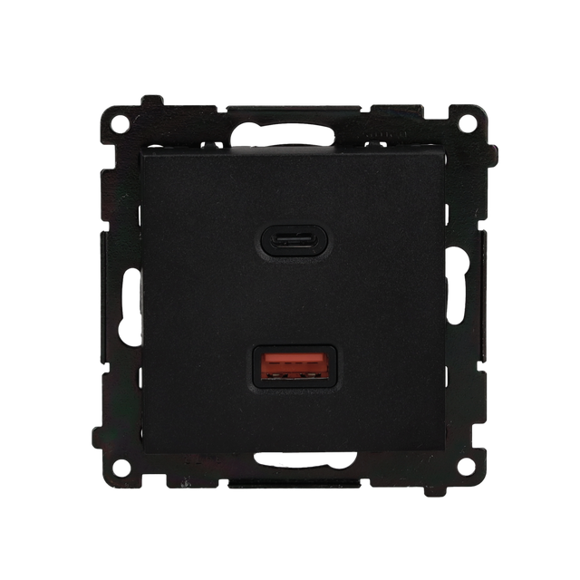Simon 55 Ładowarka USB typ C+A 30W 230V czarny mat TEC2CAQ.01/149 KONTAKT