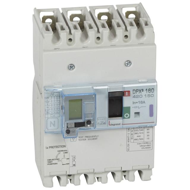 Wyłącznik Z Wyzwalaczem Termiczno-Magnetycznym DPX3 160 4P 16A 50Ka Z Zab. R-Pr. 420150 LEGRAND