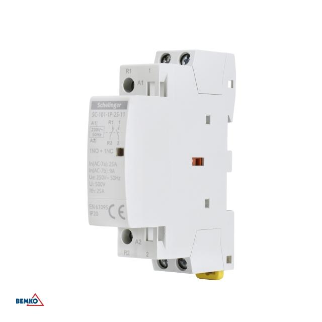 STYCZNIK MODUŁOWY SC101 1P 25A TYP 11 (1NO+1NC) SCHELINGER