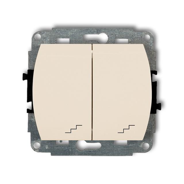 TREND Mechanizm łącznika podwójnego schodowego beżowy