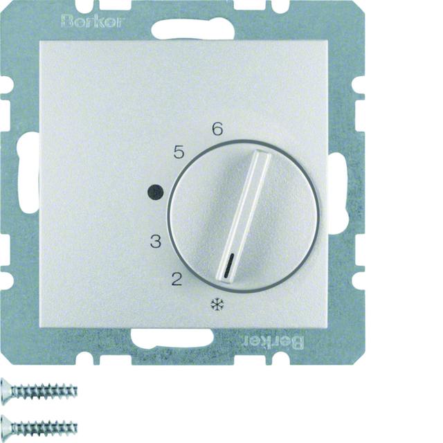 BERKER B.X Regulator temperatury pomieszczenia z stykiem zmiennym i elementem centralnym aluminium 2