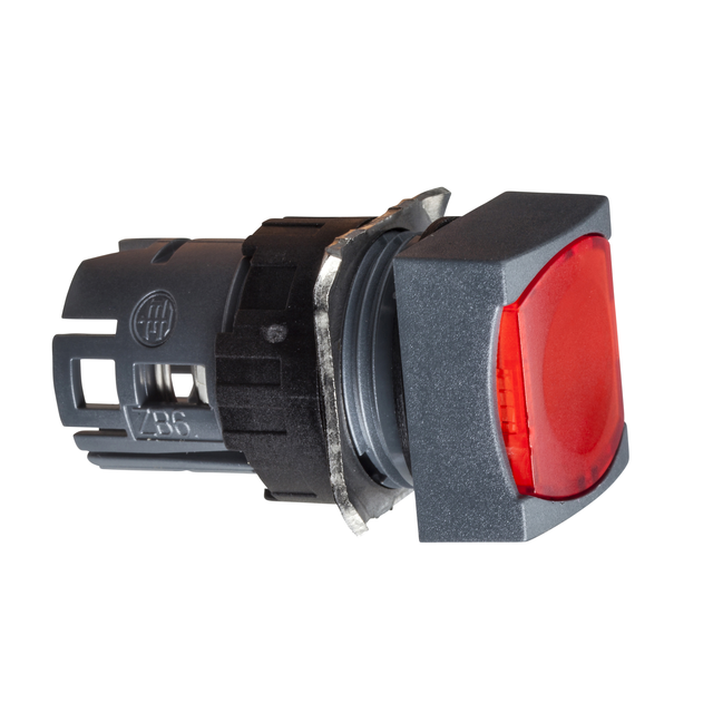 Harmony XB6 Przycisk płaski czerwony z samopowrotem LED plastikowy kwadratowy ZB6CW4 Schneider