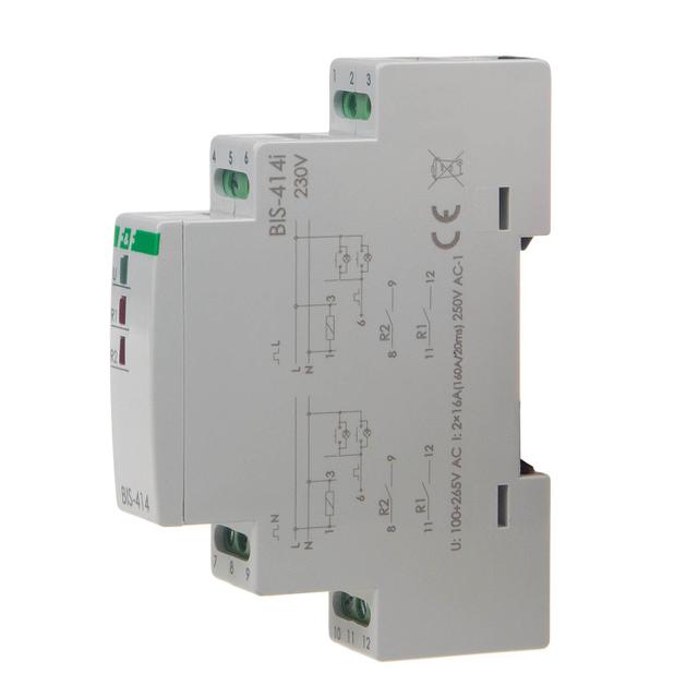 Przekaźnik bistabilny, sekwencyjny, na szynę DIN, z przekaźnikiem inrush