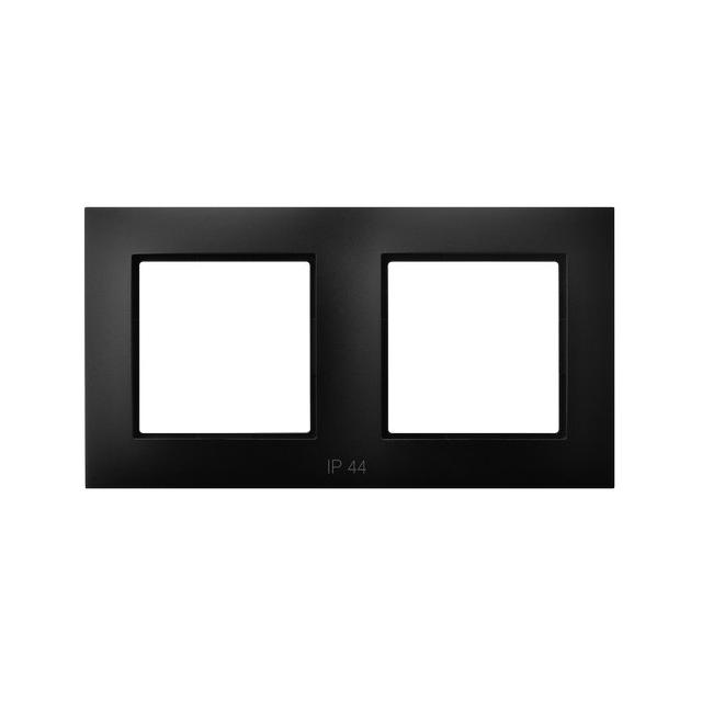 ARIA Ramka podwójna do łączników IP-44 - kolor czarny metalik
