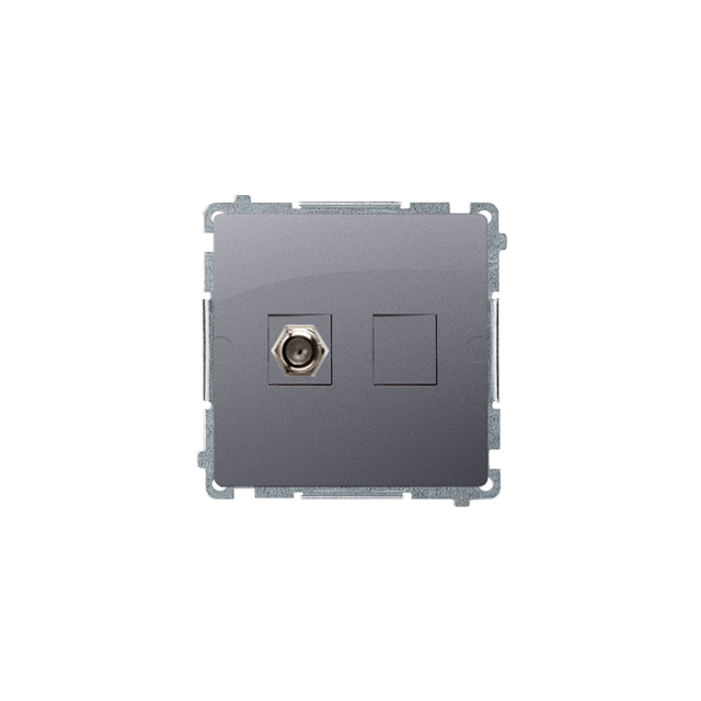 Simon Basic Gniazdo antenowe typu ''F'' pojedyncze  stal inox BMAF1.01/21 KONTAKT