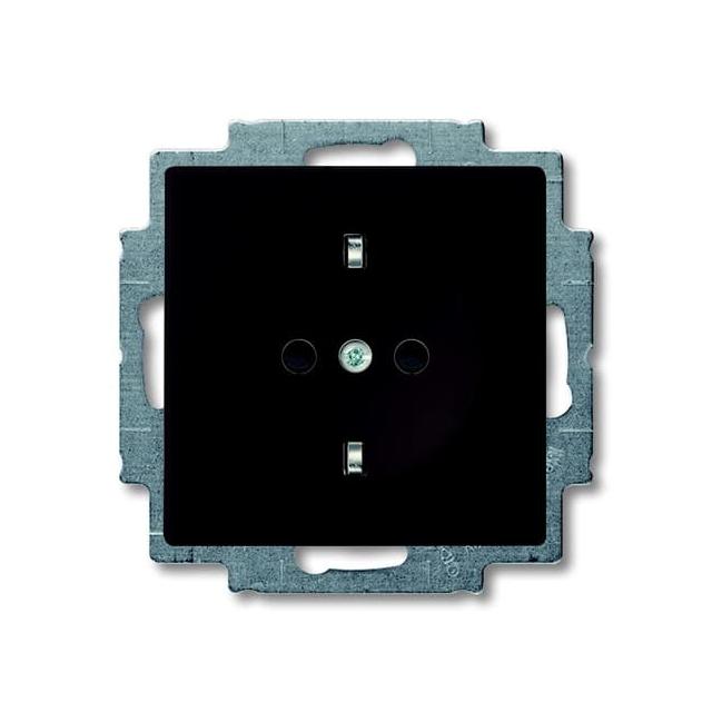 BASIC55 Gniazdo SCHUKO z przesłonami Z szybkozłączami Z uziemieniem, 2P+E czarny-chateau