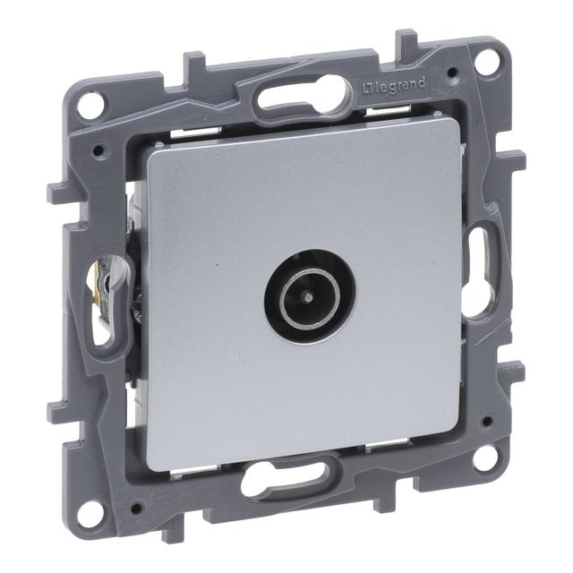 NILOE SELECTION - GNIAZDO TV(MĘSKIE) ZAKOŃCZENIOWE 10 DB ALUMINIUM, Legrand