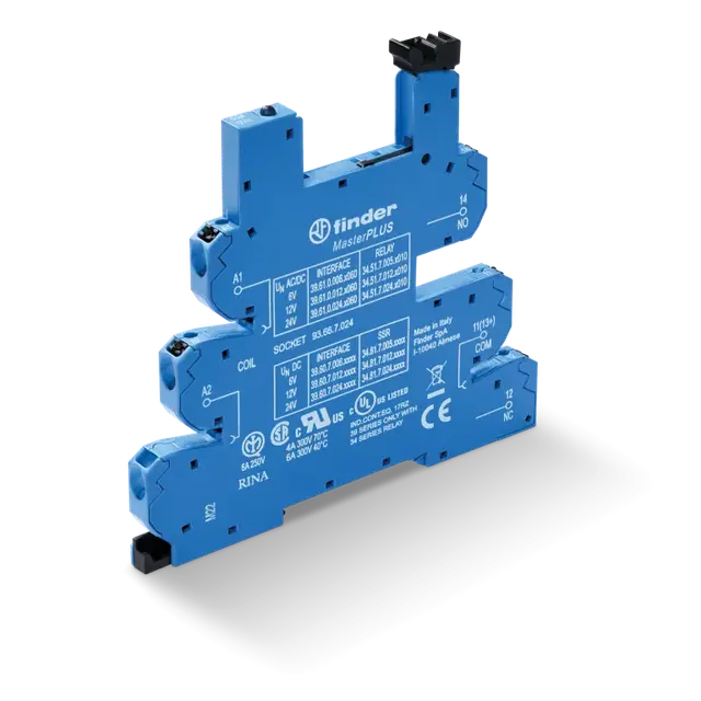 Gniazdo MasterPLUS do przekaźników serii 34; zaciski push-in, 93.66.8.230