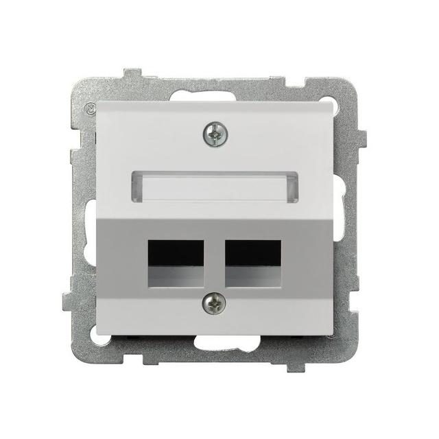 AS Obudowa gniazda podwójnego typu Keystone skośna - kolor biały
