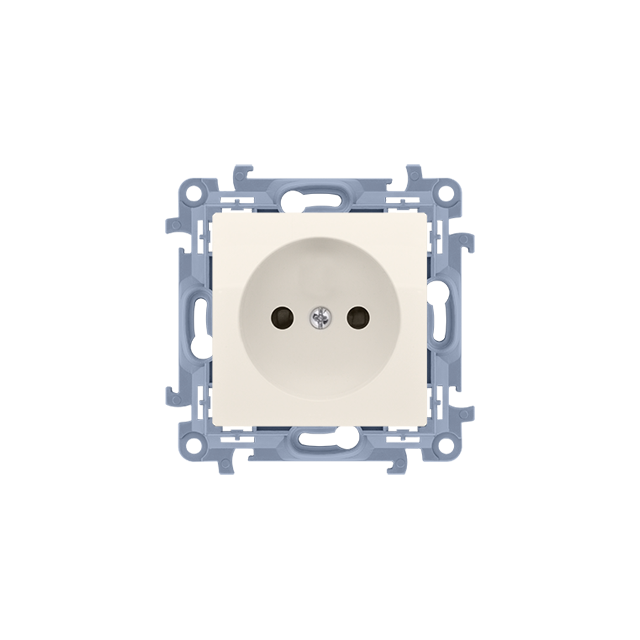 Simon 10 Gniazdo bez uziemienia pojedyncze 16A z. śrub. krem