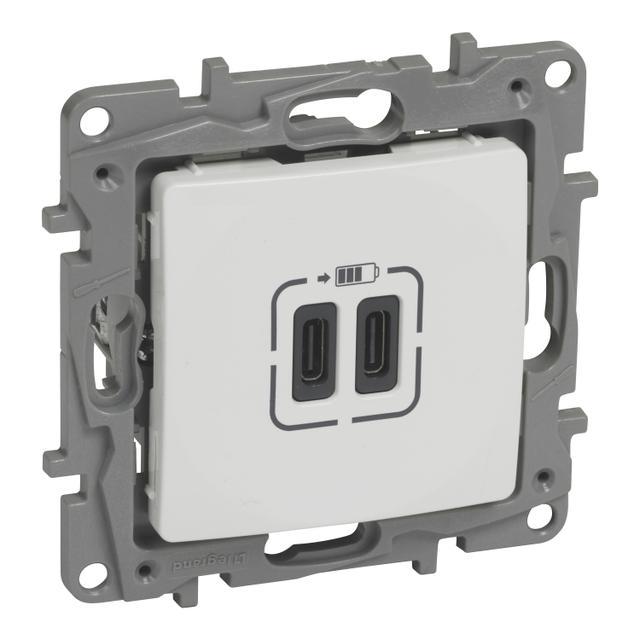 Niloe/Niloe Selection - Gniazdo 2Xusb Typ C+C - 3A Białe 764595 LEGRAND
