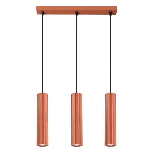 Sollux Lampa wisząca KARBON 3L ochra czerwona SL.1632