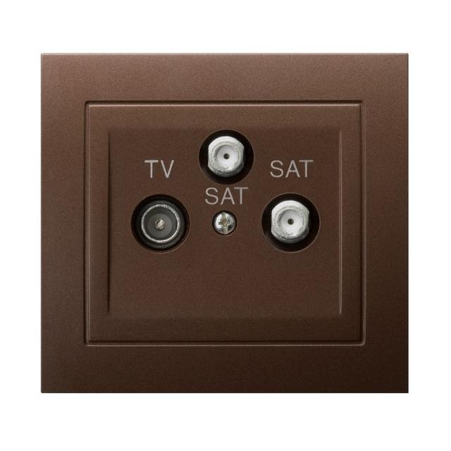 KIER Gniazdo antenowe RTV-SAT z dwoma wyjściami SAT kolor brązowy metalik GPA-W2S/52 OSPEL