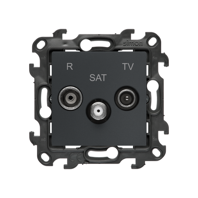 Simon 24 Gniazdo antenowe R-TV-SAT końcowe/zakończeniowe grafitowy mat NASK.01/38