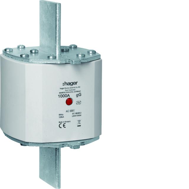 Wkładka bezp. nożowa NH4a wsk.podw. uchwyt nieiz. gG 1000A 500VAC LNH41000M HAGER