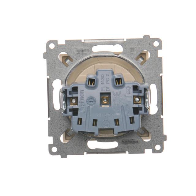 Simon 54 Gniazdo bez uziemienia z przesłonami 16A z. śrub. kremowy