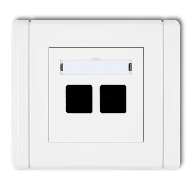 FLEXI Gniazdo multimedialne podwójne bez modułu (standard Keystone) biały