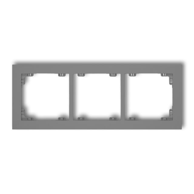DECO Ramka uniwersalna potrójna z tworzywa szary mat