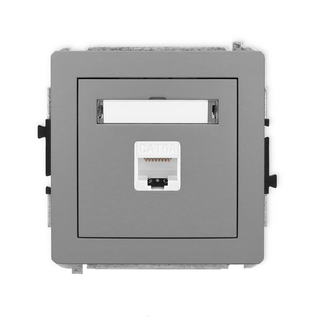 DECO Gniazdo pojedyncze komputerowe 1xRJ45, kat. 6A, 8-stykowy szary mat 27DGK-7 KARLIK
