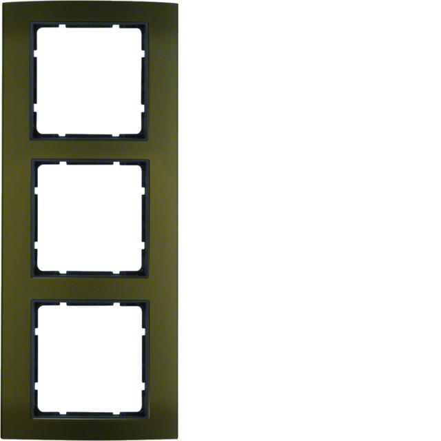 BERKER B.3 Ramka potrójna aluminium brązowa/antracyt 10133001 HAGER