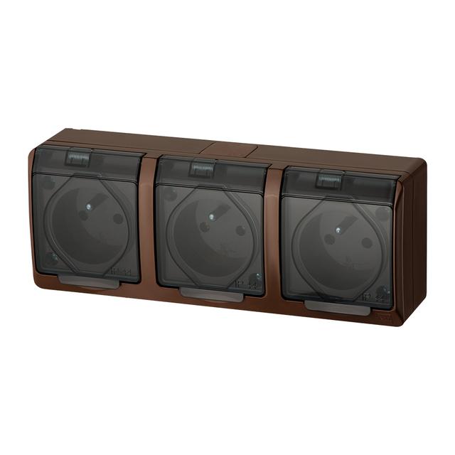 GNT HERMES 3x2P+Z IP44 brąz-dymne