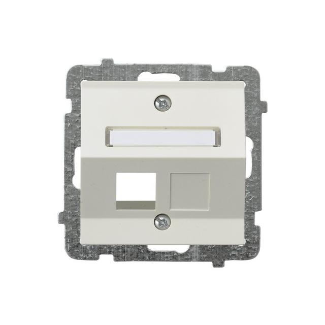 SONATA Obudowa gniazda pojedynczego typu Keystone skośna - kolor ecru