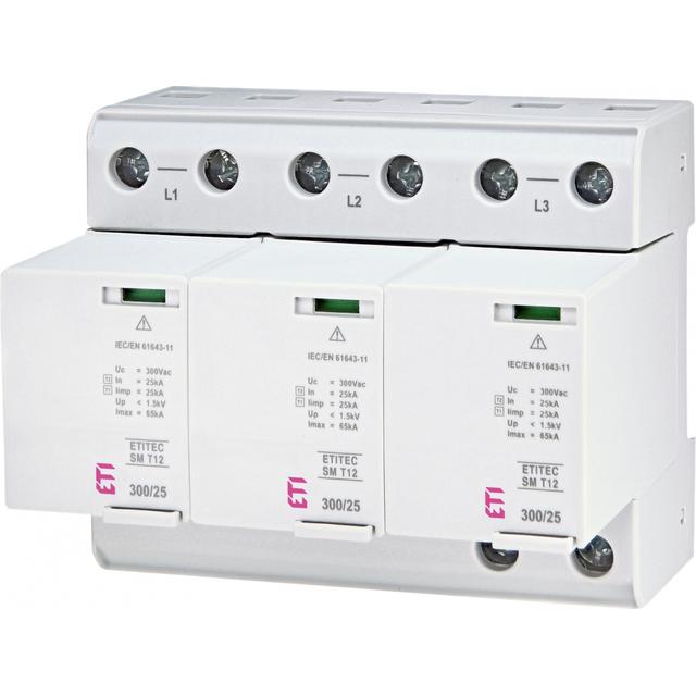 Ogranicznik przepięć T1+T2 (B+C) - bez prądu upływu TEC SM T12 300/25 3+0 002440560 ETI