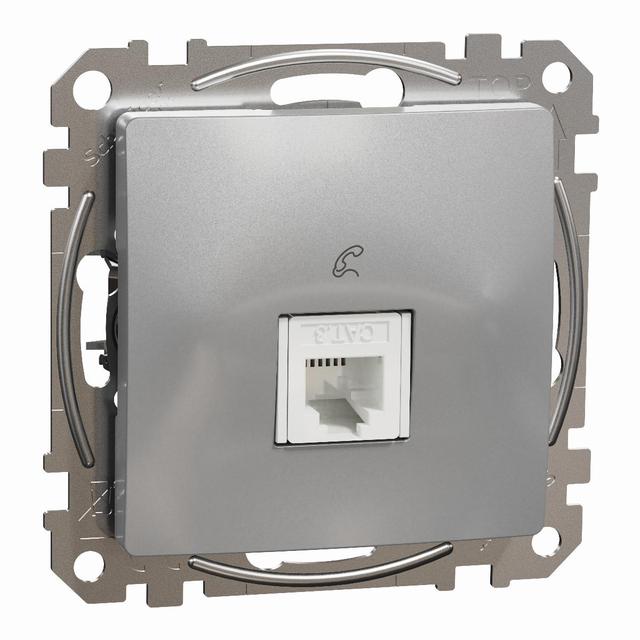 Sedna Design & Elements Gniazdo telefoniczne RJ11 srebrne aluminium SDD113491 Schneider