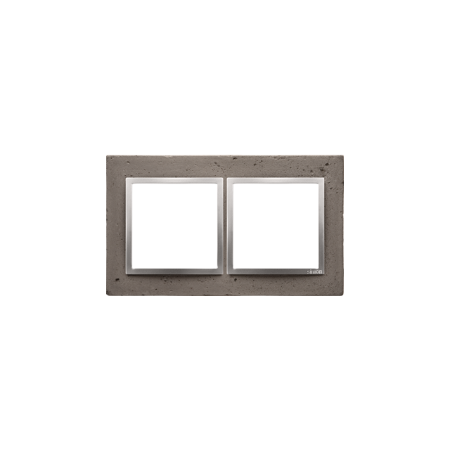 Simon 54 Nature Ramka 2-krotna Nature-Beton MOKRA ROBOTA IP20/IP44* (*IP44-należy zastosować zestaw uszczelek DUN2) DRN2/96 KONTAKT