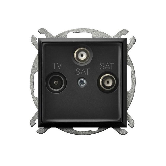 ARIA Gniazdo antenowe RTV-SAT z dwoma wyjściami SAT kolor czarny metalik GPA-U2S/m/33 OSPEL