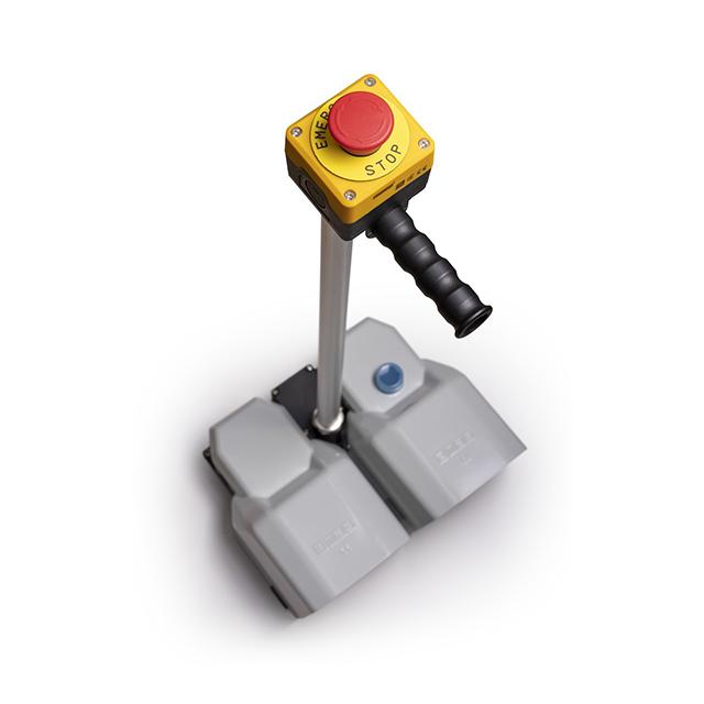 Metalowy drążek sterowniczy z przyciskiem awaryjnego stopu