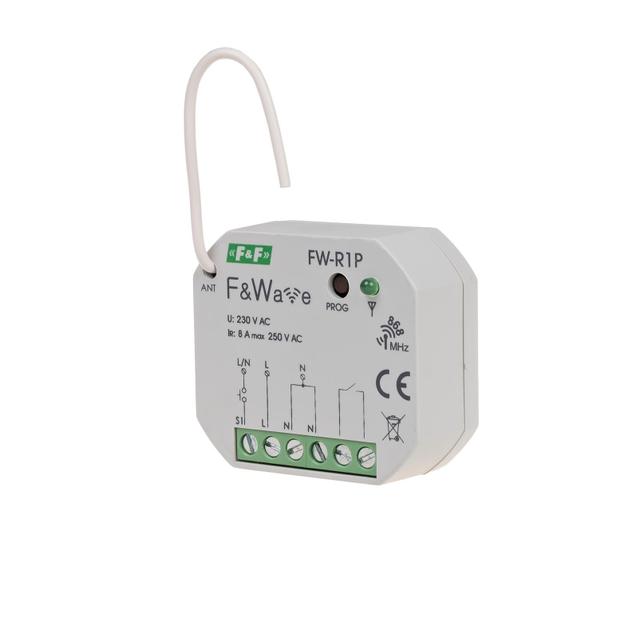Radiowy pojedyńczy przekaźnik bistabilny - montaż PDT 85-265V AC/DC FW-R1P F&F