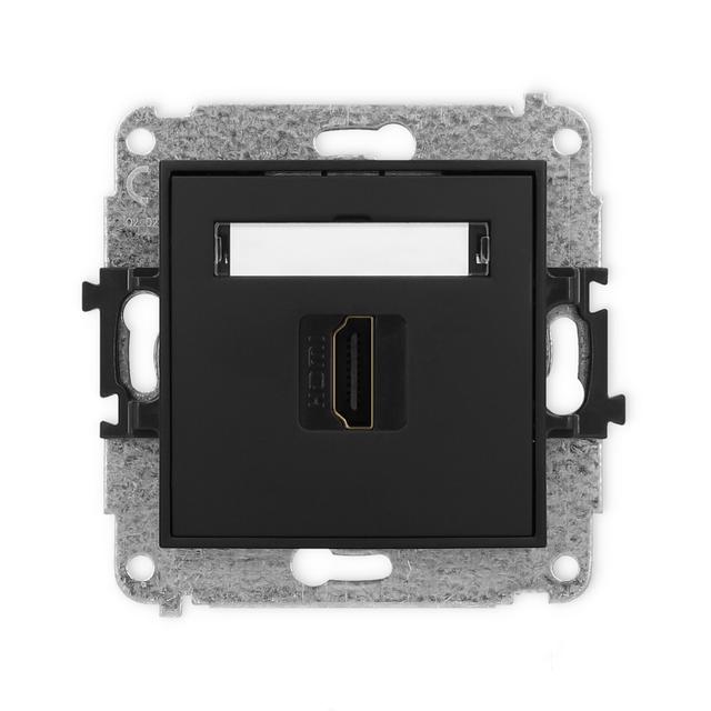 ICON Mechanizm gniazda pojedynczego HDMI 2.0 czarny mat