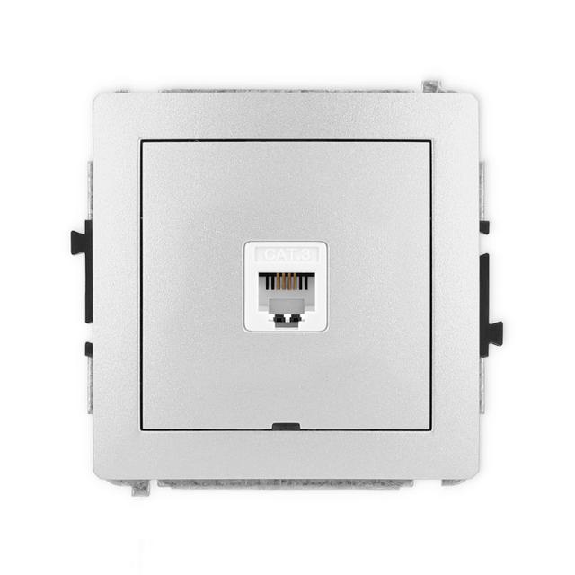DECO Mechanizm gniazda telefonicznego pojedynczego 1xRJ11, 4-stykowy, beznarzędziowe, bez pola opiso