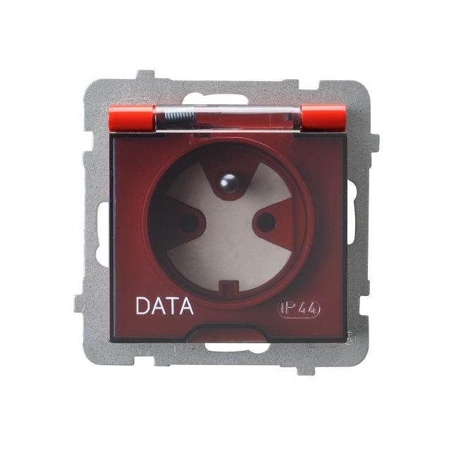 AS Gniazdo bryzgoszczelne z uziemieniem DATA z kluczem uprawniającym IP-44 wieczko przezroczyste - k