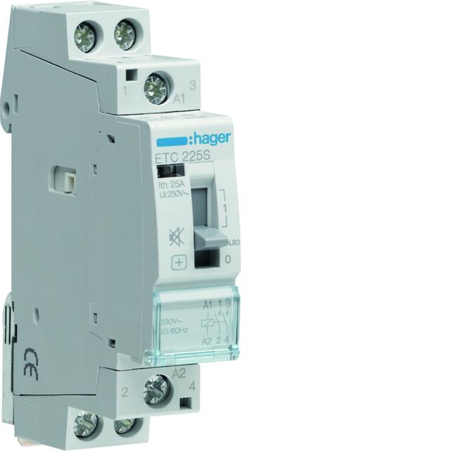 Stycznik modułowy taryfowy Dzień/Noc cichy 230V AC 2Z 25A AC-7A B ETC225S HAGER