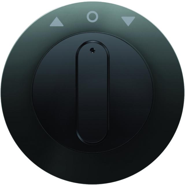 R.x Płytka czołowa z pokrętłem do łącznika żaluzjowego obrotowego, czarny