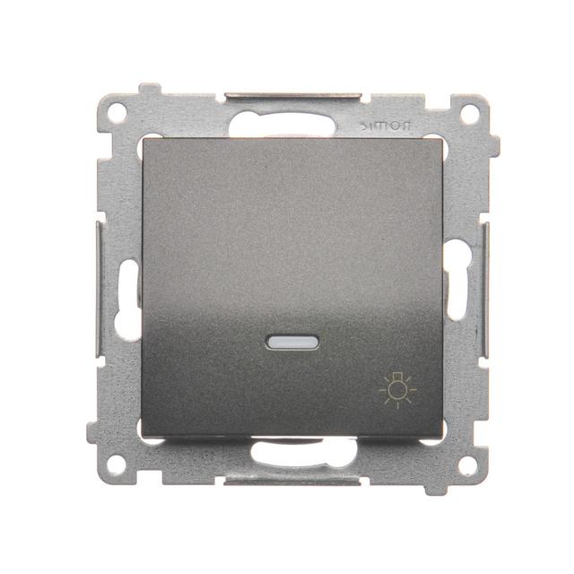 Simon 54 Przycisk „światło” z podświetleniem LED 10A 250V szybkozłączka antracyt DS1L.01/48 KONTAKT