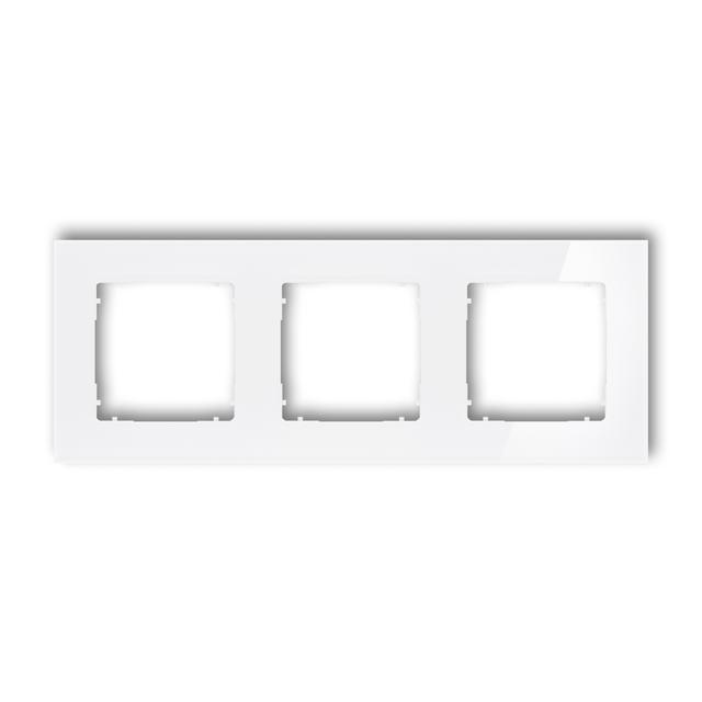 ICON Ramka uniwersalna potrójna kwadratowa - efekt szkła (ramka: biała; spód: biały) biały