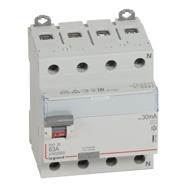 Wyłącznik Różnicowoprądowy P 304 4P 63A 30Ma Typ AC DX3 411704 LEGRAND