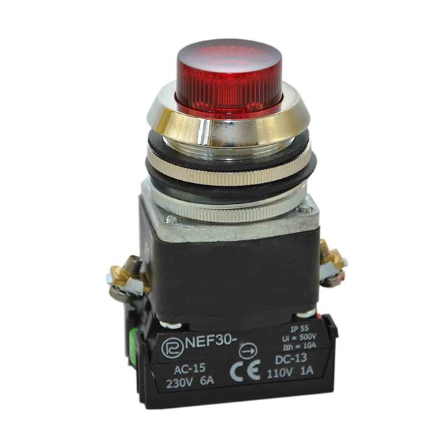 Przycisk NEF30-WL2X/12V czerwony
