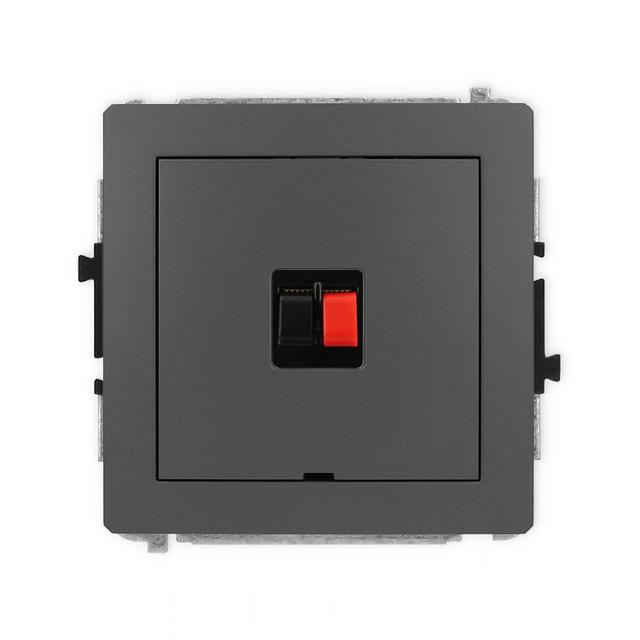 DECO Mechanizm gniazda głośnikowego pojedynczego, bez pola opisowego grafitowy mat