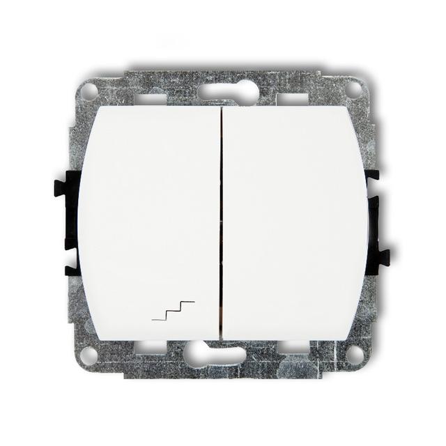 TREND Mechanizm łącznika jednobiegunowego ze schodowym podświetlanego (wspólne zasilanie) biały