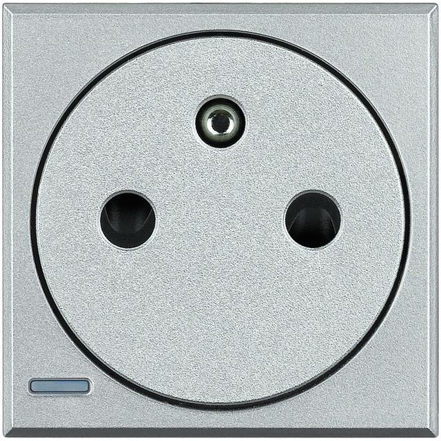 AXOLUTE - GNIAZDO 2P+Z 16A PŁASKIE ALUMINIUM (AUTOZACISKI), Bticino