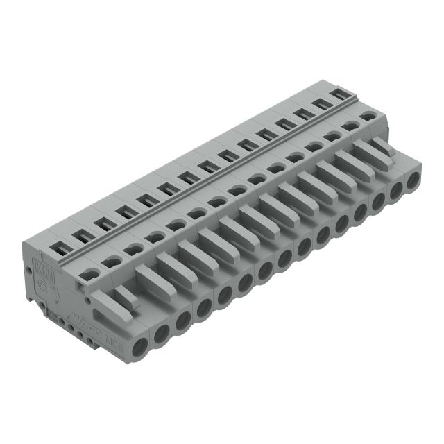 MCS-MIDI Classic gniazdo 15-bieg. szare raster 5 mm /25szt./ WAGO