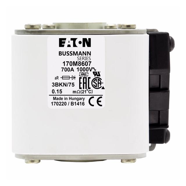 FUSE 700A 1000V 3BKN/75 AR UR Wkładka szybka 700A AC 1000V rozmiar 3 74x92x76 mm aR IEC UL 170M8607